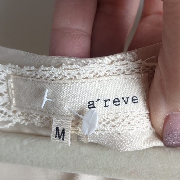 CREAM Slip Dress with Mesh and Lace Overlay M Coquette Lingerie Style - Picture 5 of 12